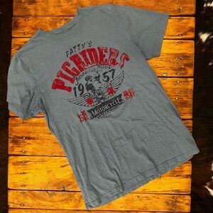 Lucky Brand “Fatty’s Pig Riders” vintage slub tee. EUC